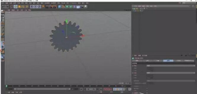 首先在C4D场景中创建齿轮样条，并对它挤压.jpg