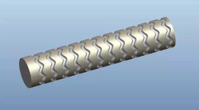 建模技巧，Proe创建波浪型滚花条纹圆柱体零件方法