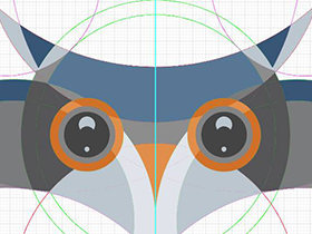 AI平面设计外国教程，教你ai绘制卡通猫头鹰效果方法