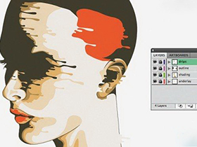 Illustrator设计实战教程，教你ai绘制水滴飞溅效果的面部方法